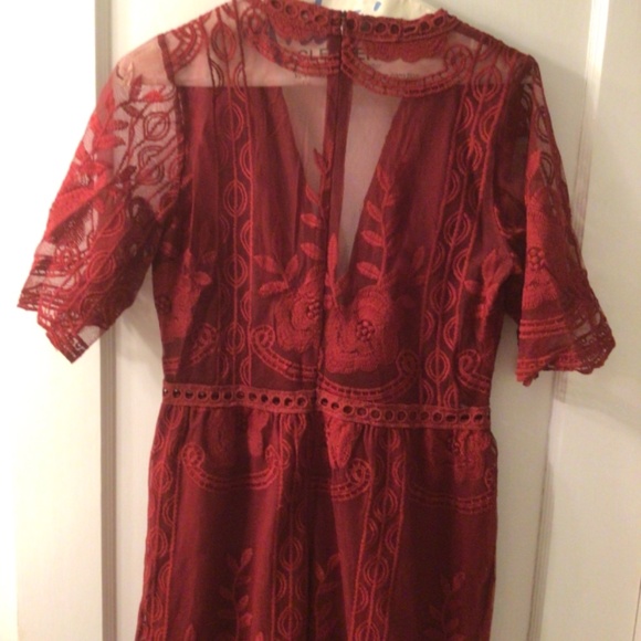 2xHP💝Merlot Lace Maxi Dress/Romper sz medium - Picture 15 of 16